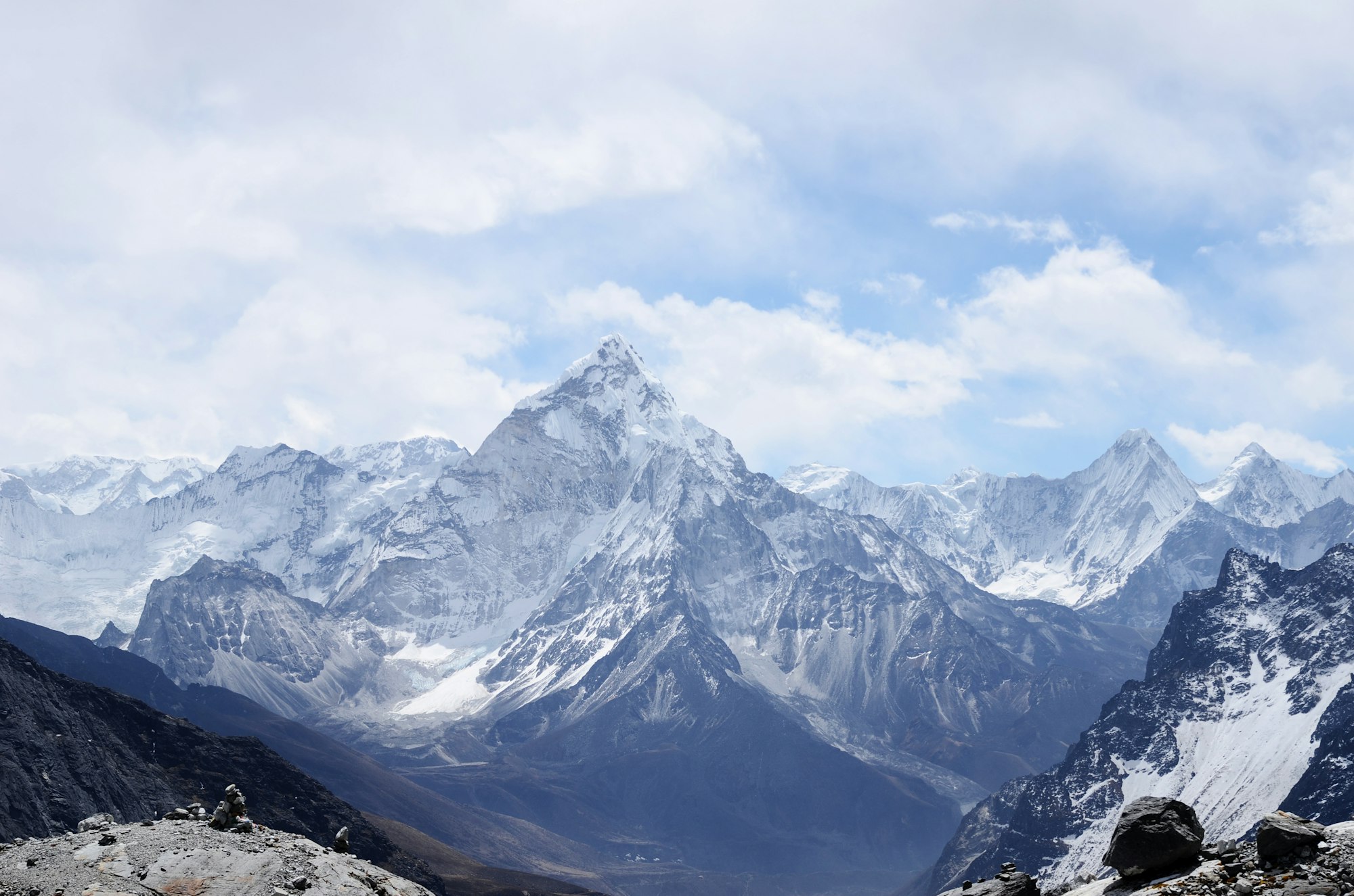 Mountain ridgeline against a clear sky